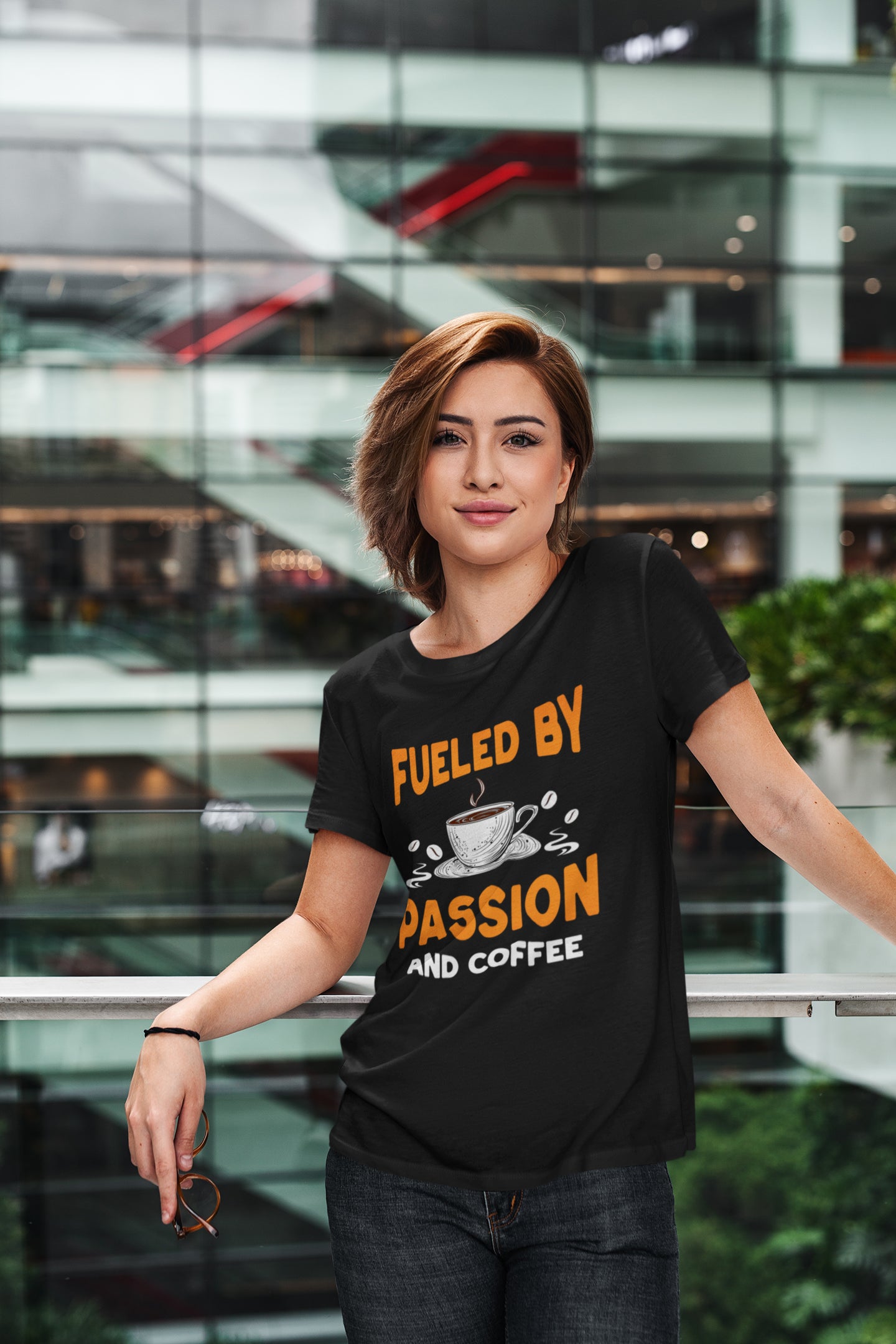FUELED BY PASSION & COFFEE | ORGANIC COTTON CREWNECK T-SHIRT