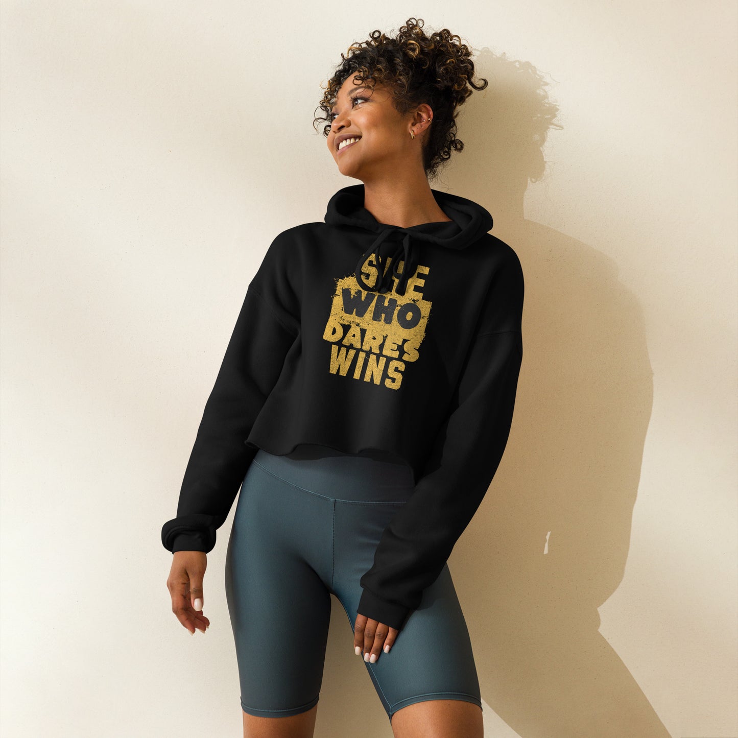 SHE WHO DARES WINS | CROPPED HOODIE FOR WOMEN