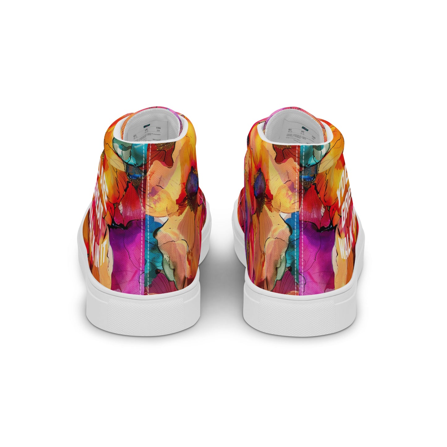 You Are Great Women's High-top fashion sneakers back view.