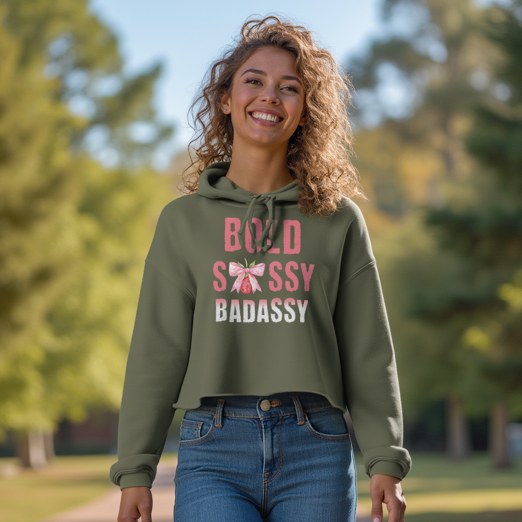 BOLD SASSY BADASSY | CROPPED HOODIE FOR WOMEN