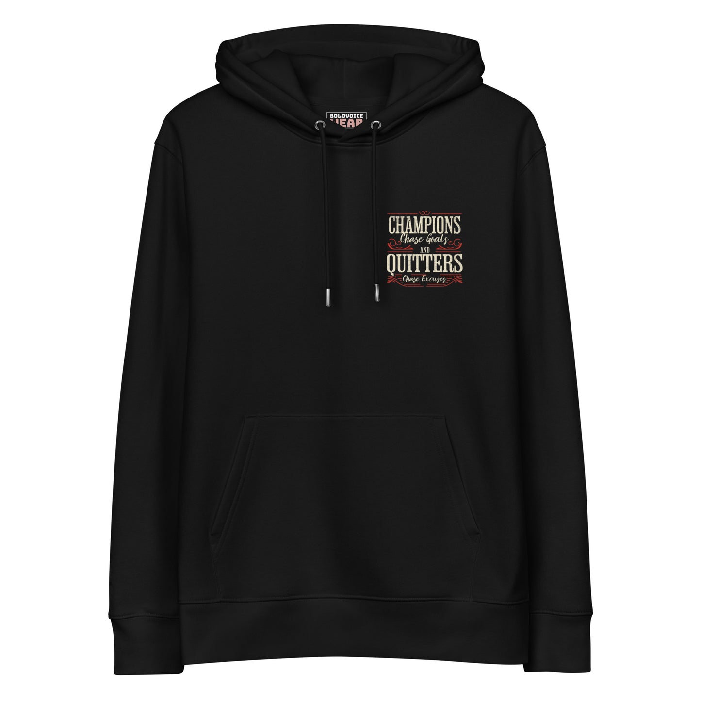 Champions Chase Goals organic cotton hoodie for women.