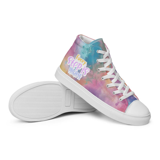 Every Step Is Progress Women's High Top Fashion Sneakers