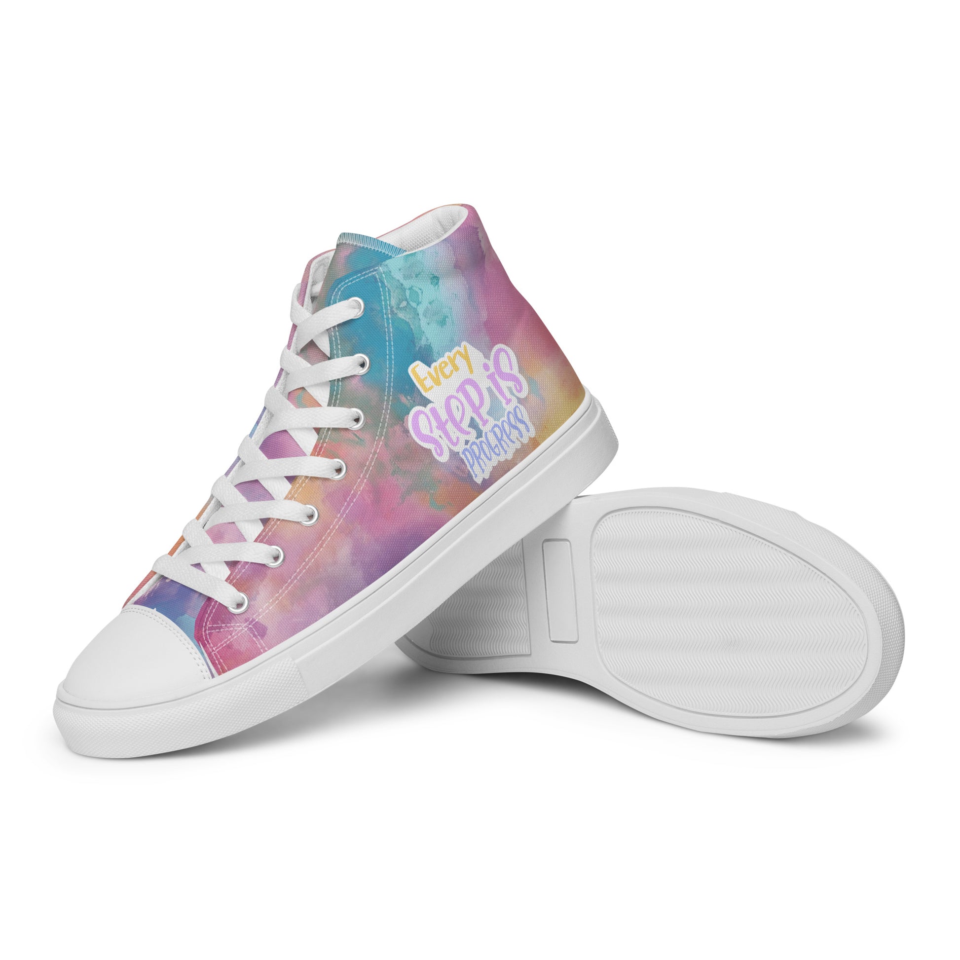 Every Step Is Progress Women's High Top Fashion Sneakers.