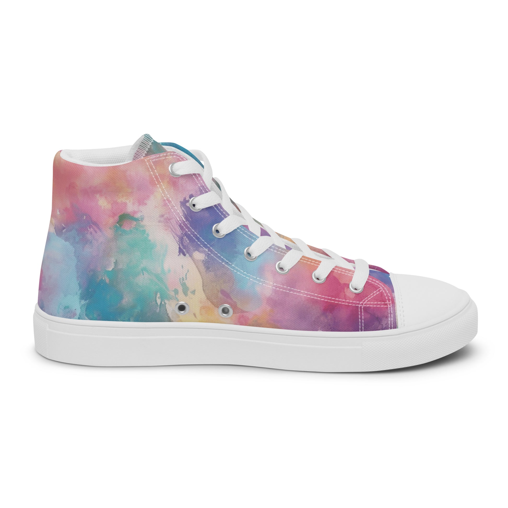 Every Step Is Progress Women's Pink High Top Sneakers left inside view.