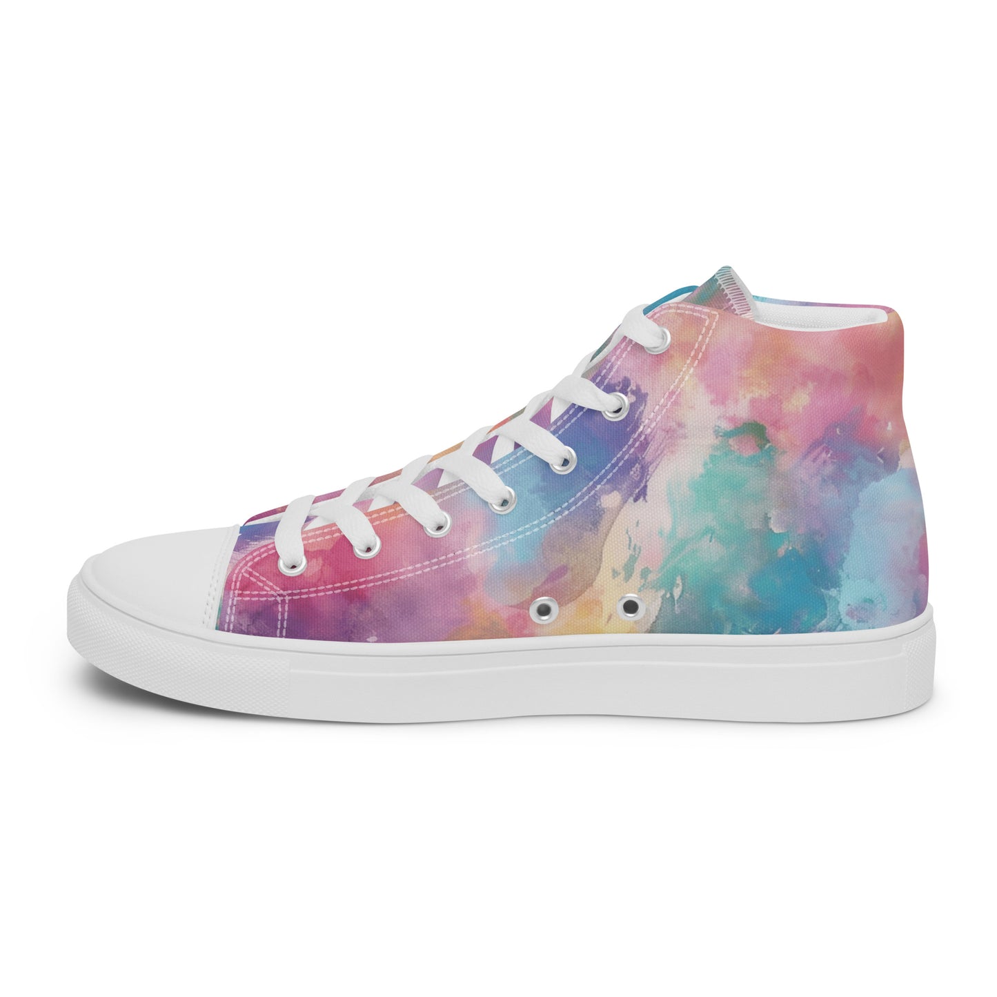 Every Step Is Progress Women's Pink High Top Sneakers right inside view.