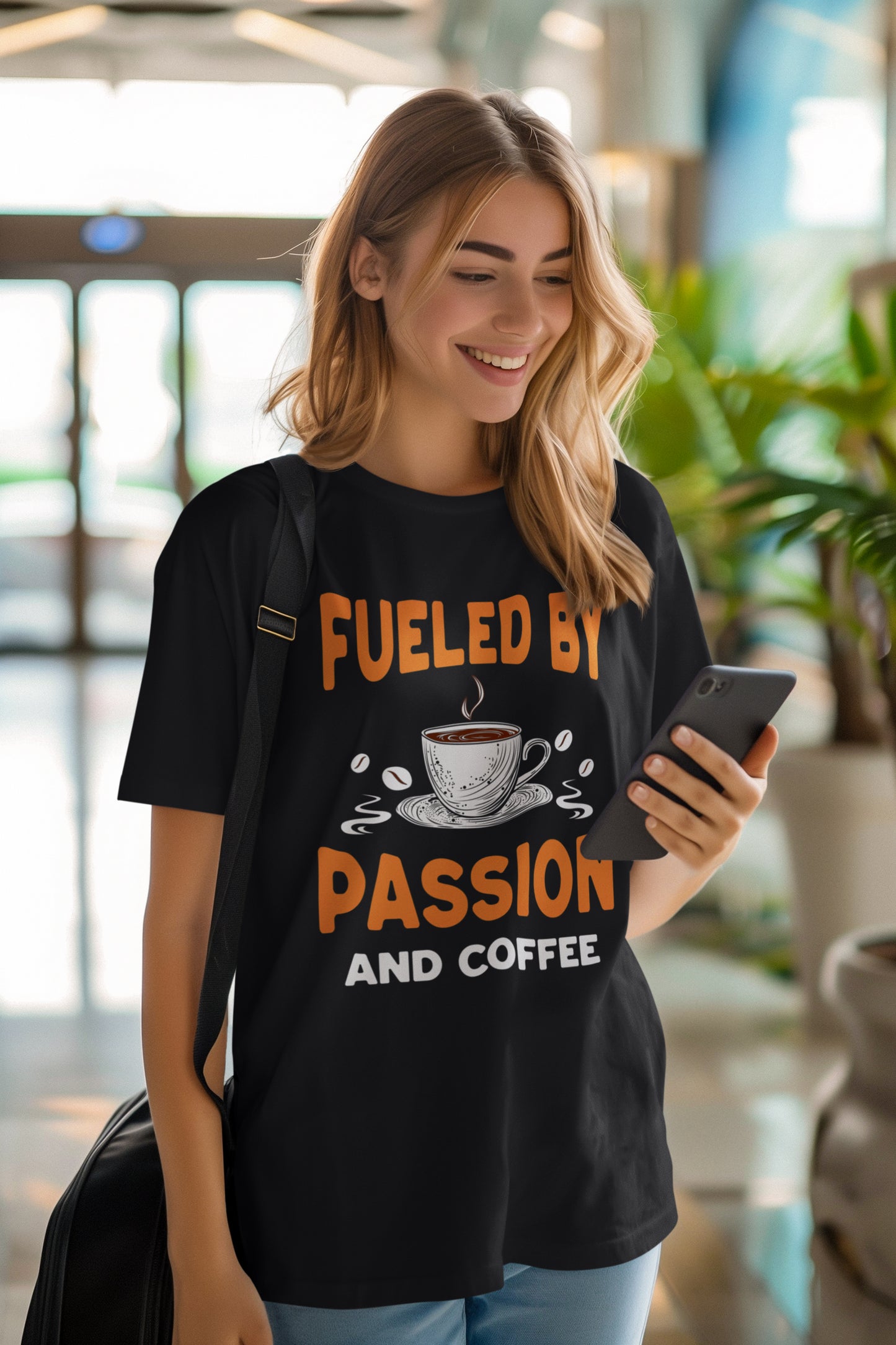 FUELED BY PASSION & COFFEE | ORGANIC COTTON CREWNECK T-SHIRT