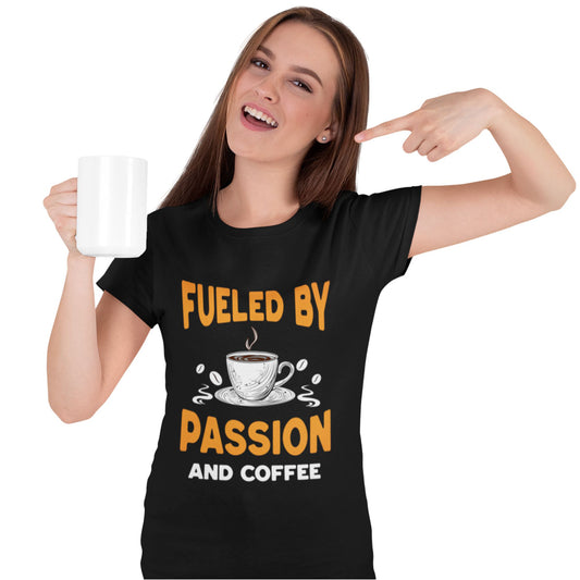 FUELED BY PASSION & COFFEE | ORGANIC COTTON CREWNECK T-SHIRT