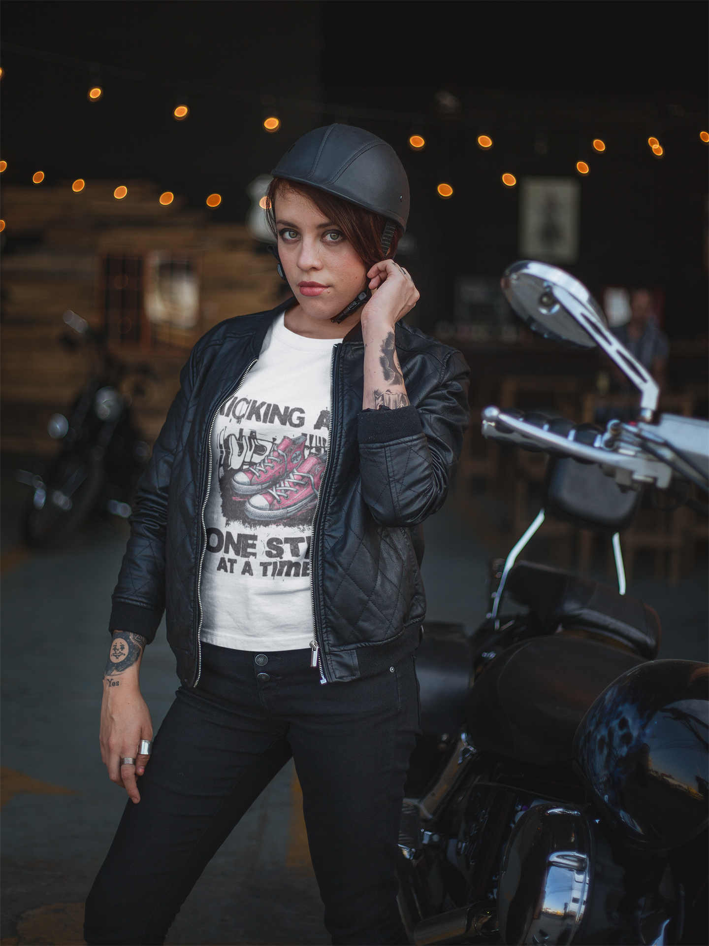 KICKING ASS ONE STEP AT A TIME | ORGANIC COTTON CREWNECK T SHIRT