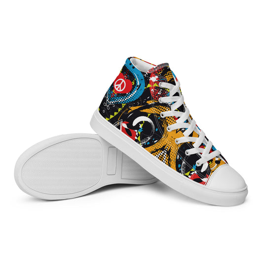 Peace and Love Women's High-Top Fashion Sneakers