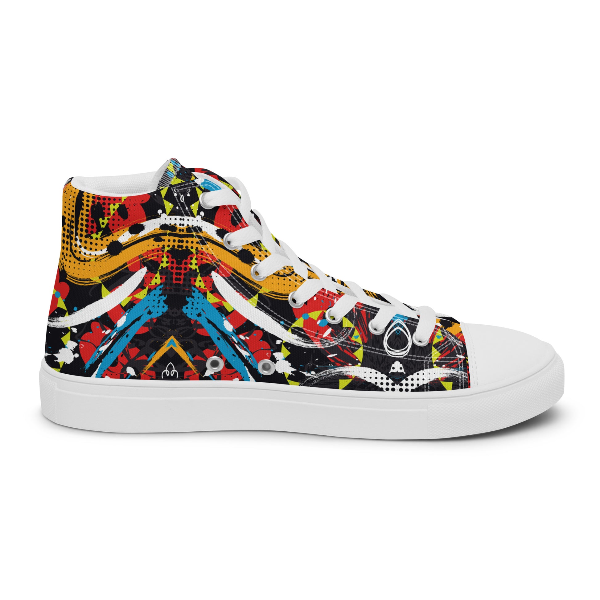 Peace and Love Women's High-Top Fashion Sneakers left inside view.