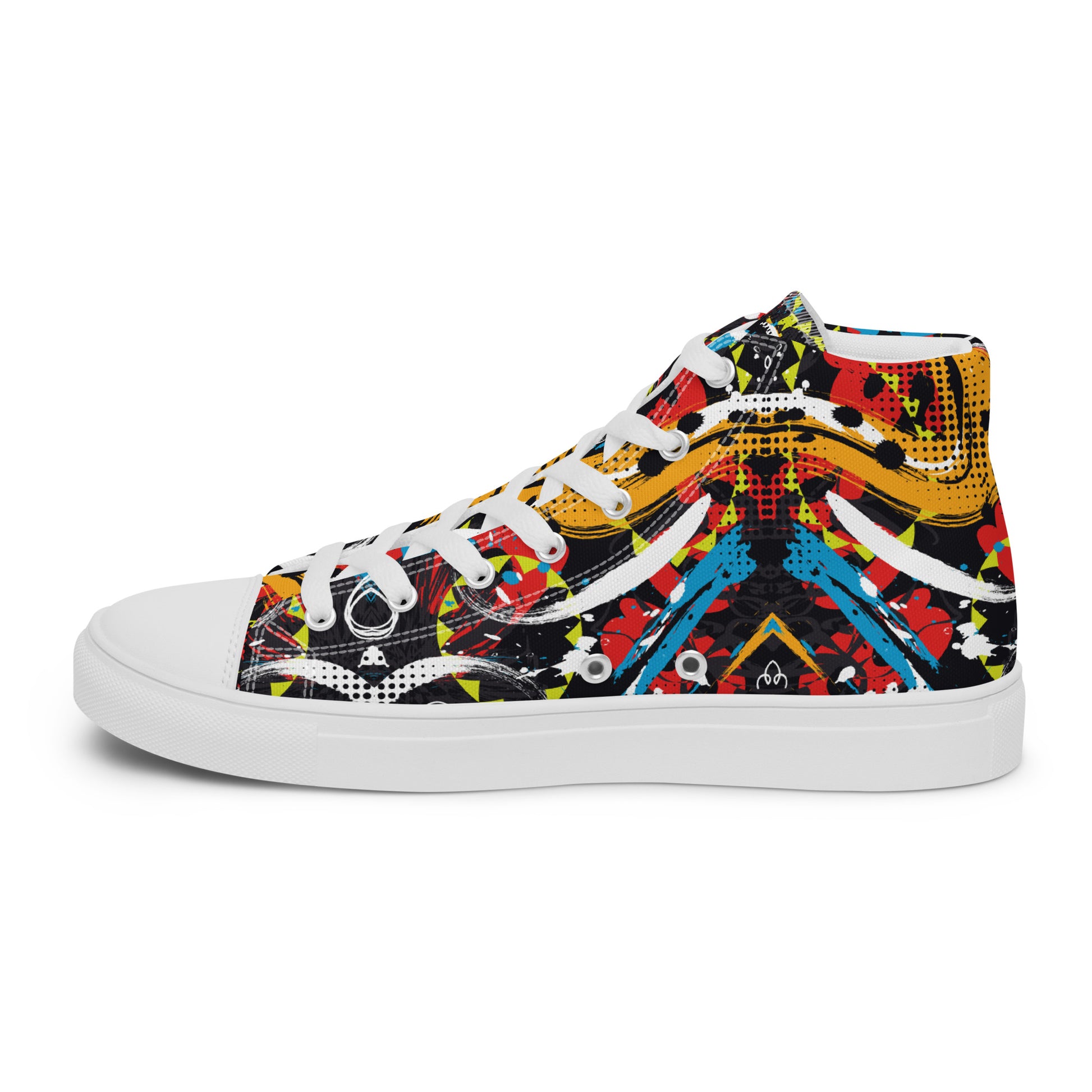 Peace and Love Women's High-Top Fashion Sneakers right inside view.