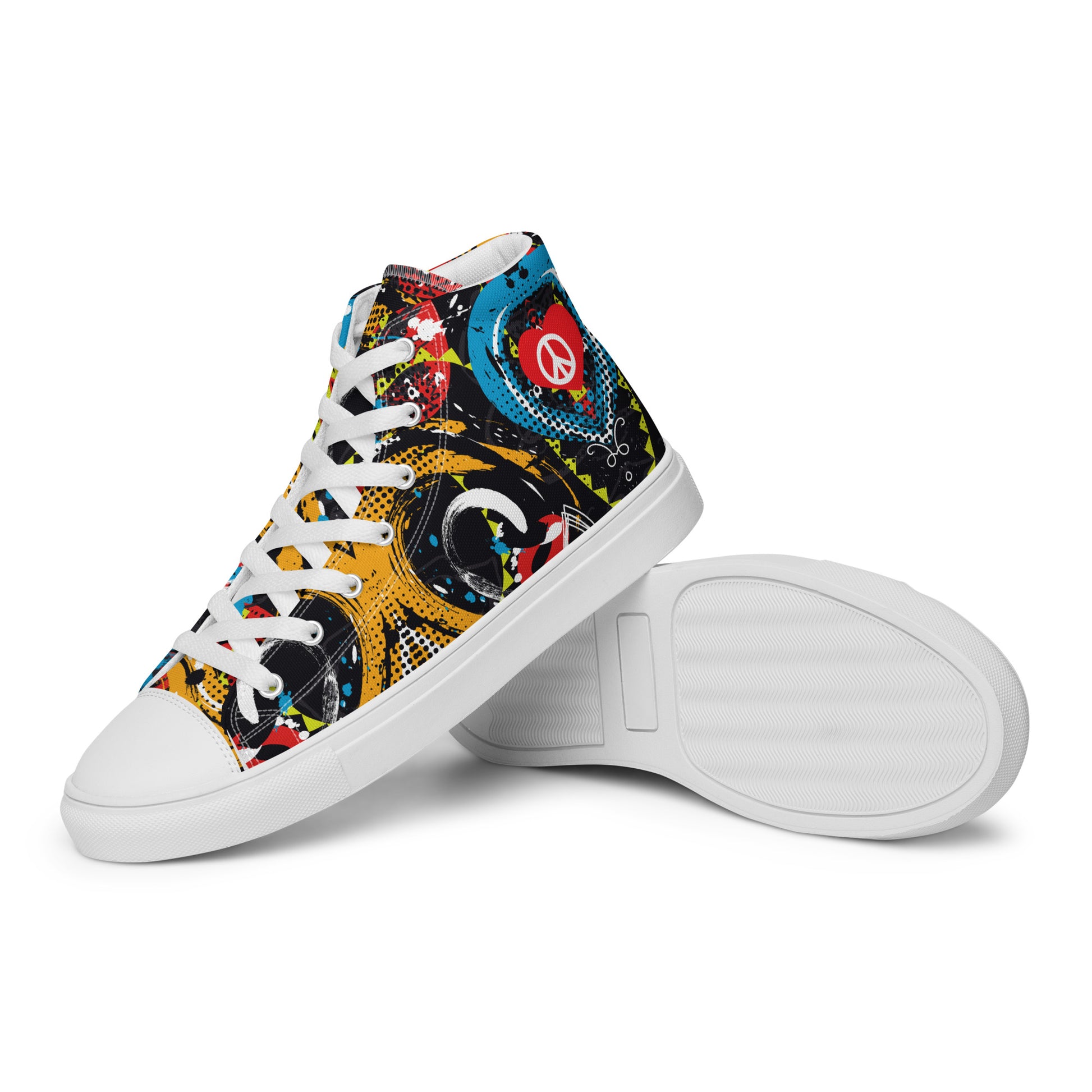 Peace and Love Women's High-Top Fashion Sneakers.