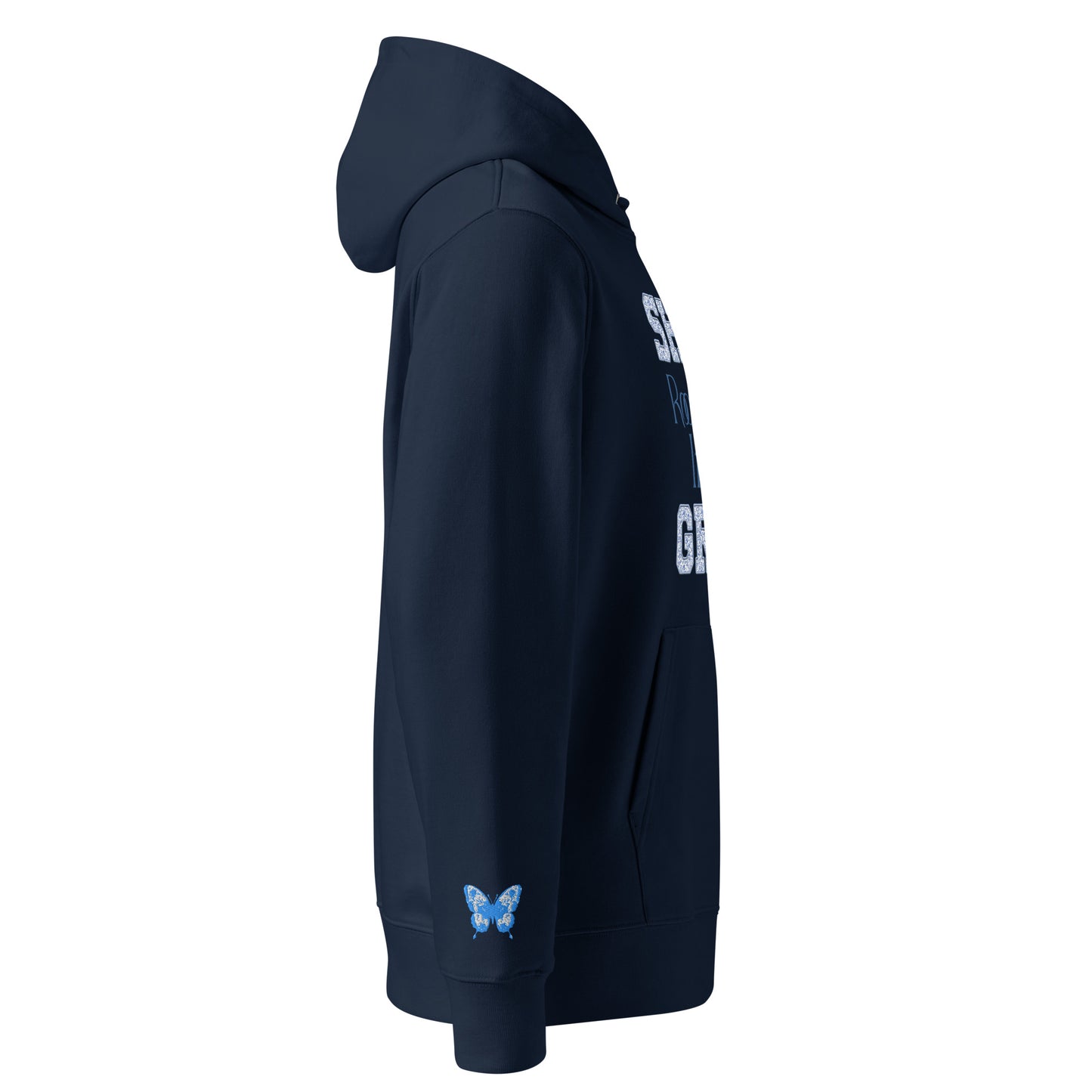 She Is Rooted In Grace | Organic Cotton Hoodie for Women | Navy