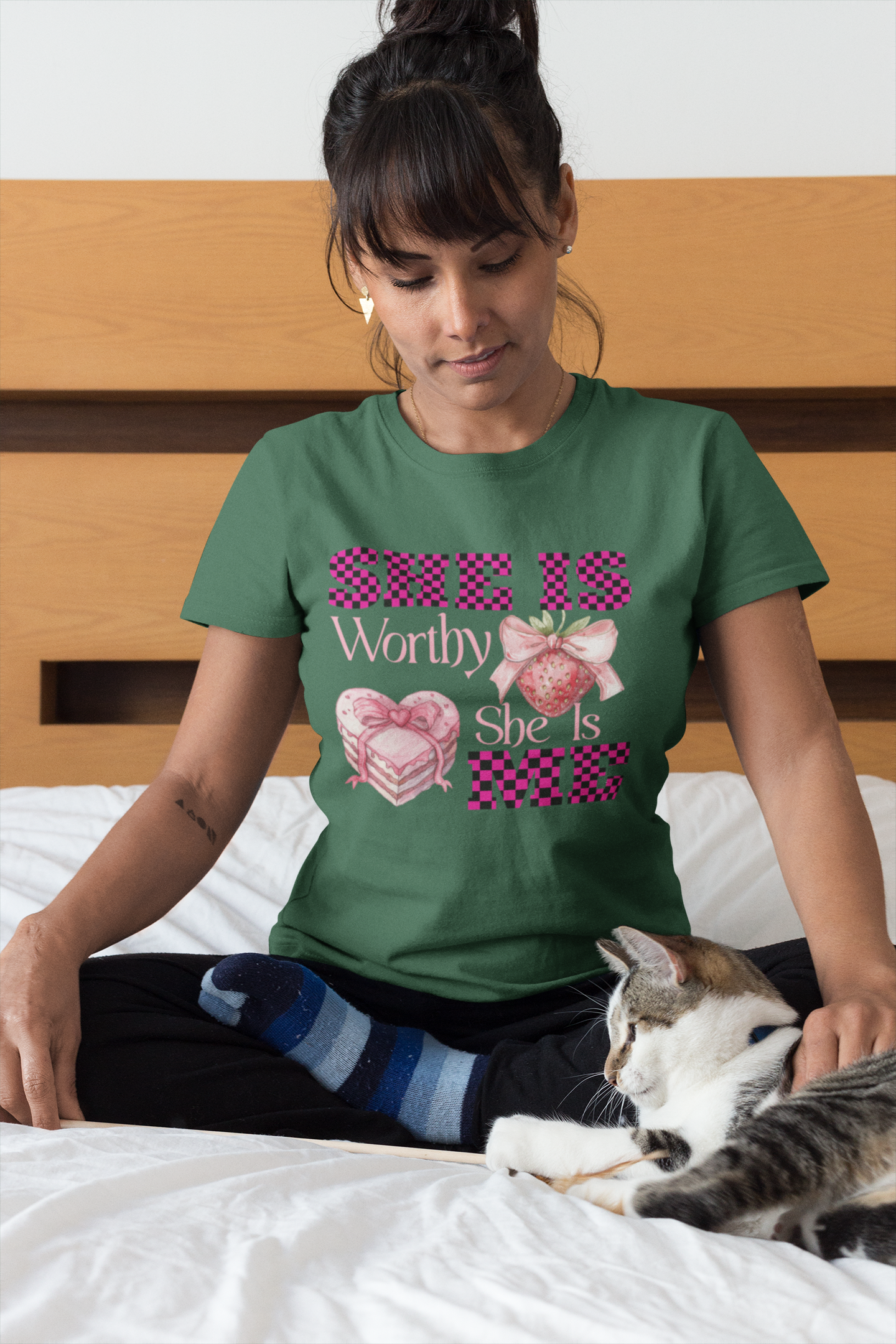 SHE IS WORTHY SHE IS ME | ORGANIC COTTON CREWNECK T-SHIRT