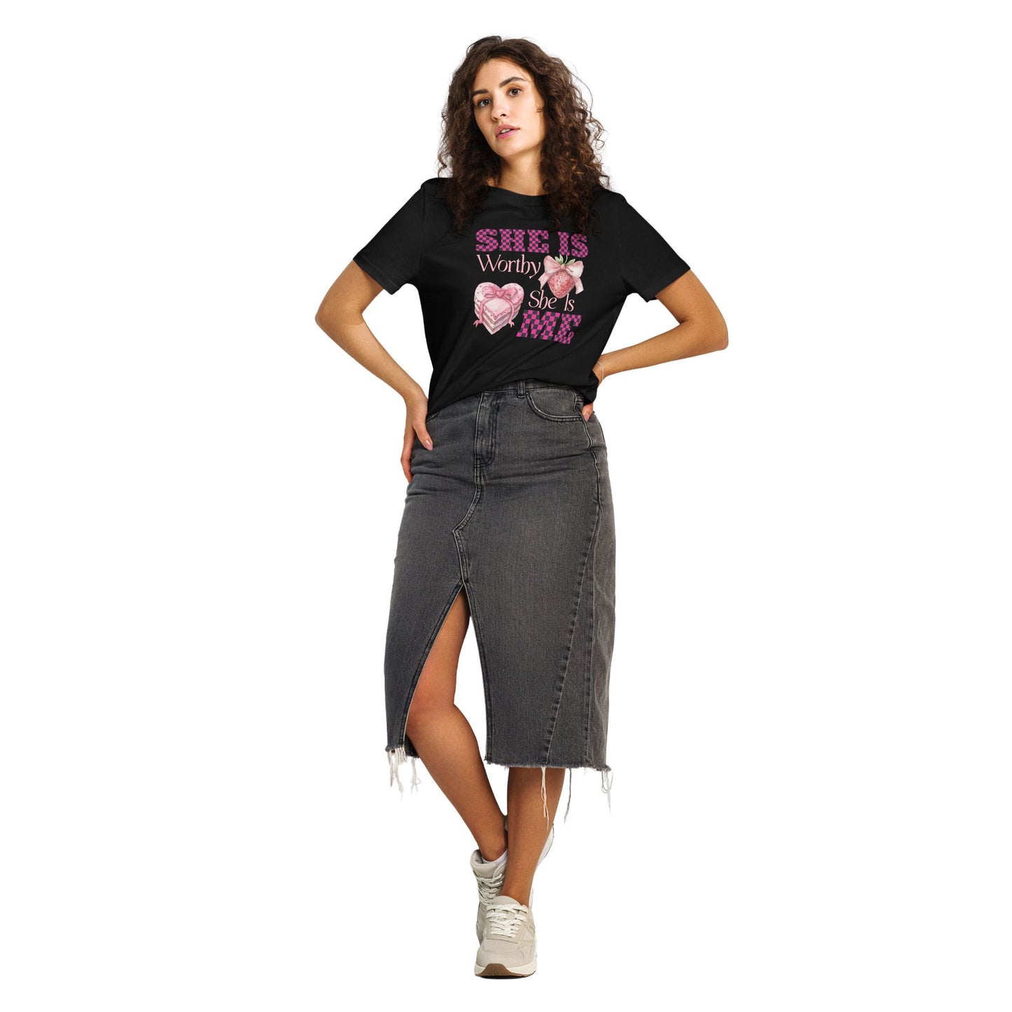 SHE IS WORTHY SHE IS ME | ORGANIC COTTON CREWNECK T-SHIRT