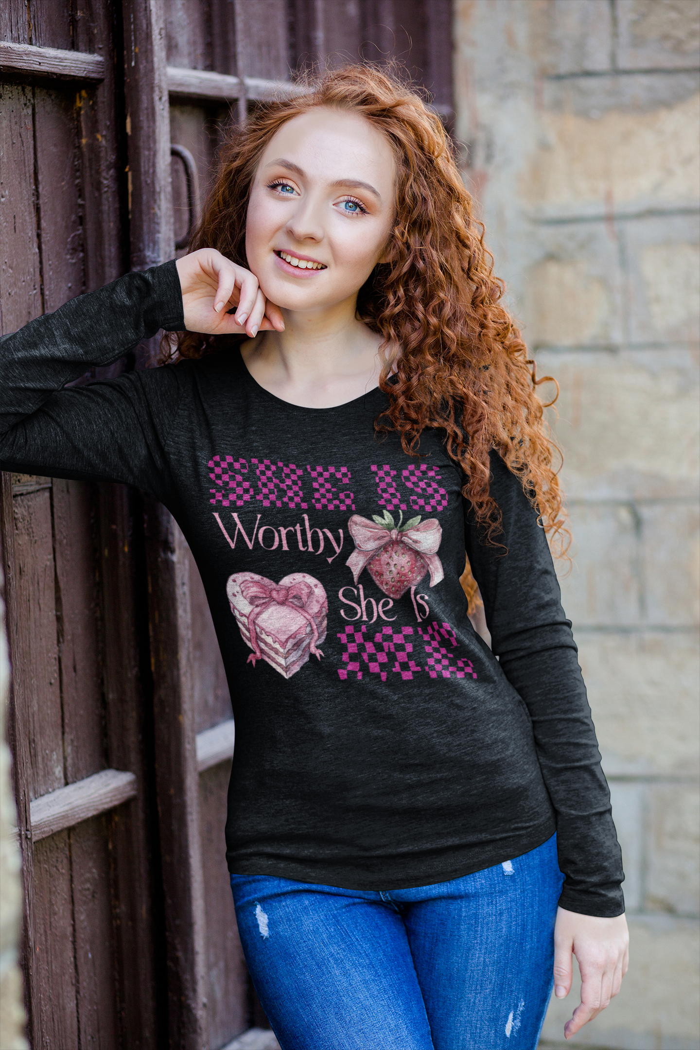 SHE IS WORTHY SHE IS ME | LONG SLEEVE TEES
