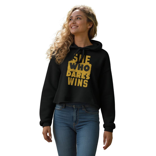 SHE WHO DARES WINS | CROPPED HOODIE FOR WOMEN