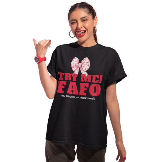 TRY ME | ORGANIC COTTON CREWNECK T-SHIRT | BLACK