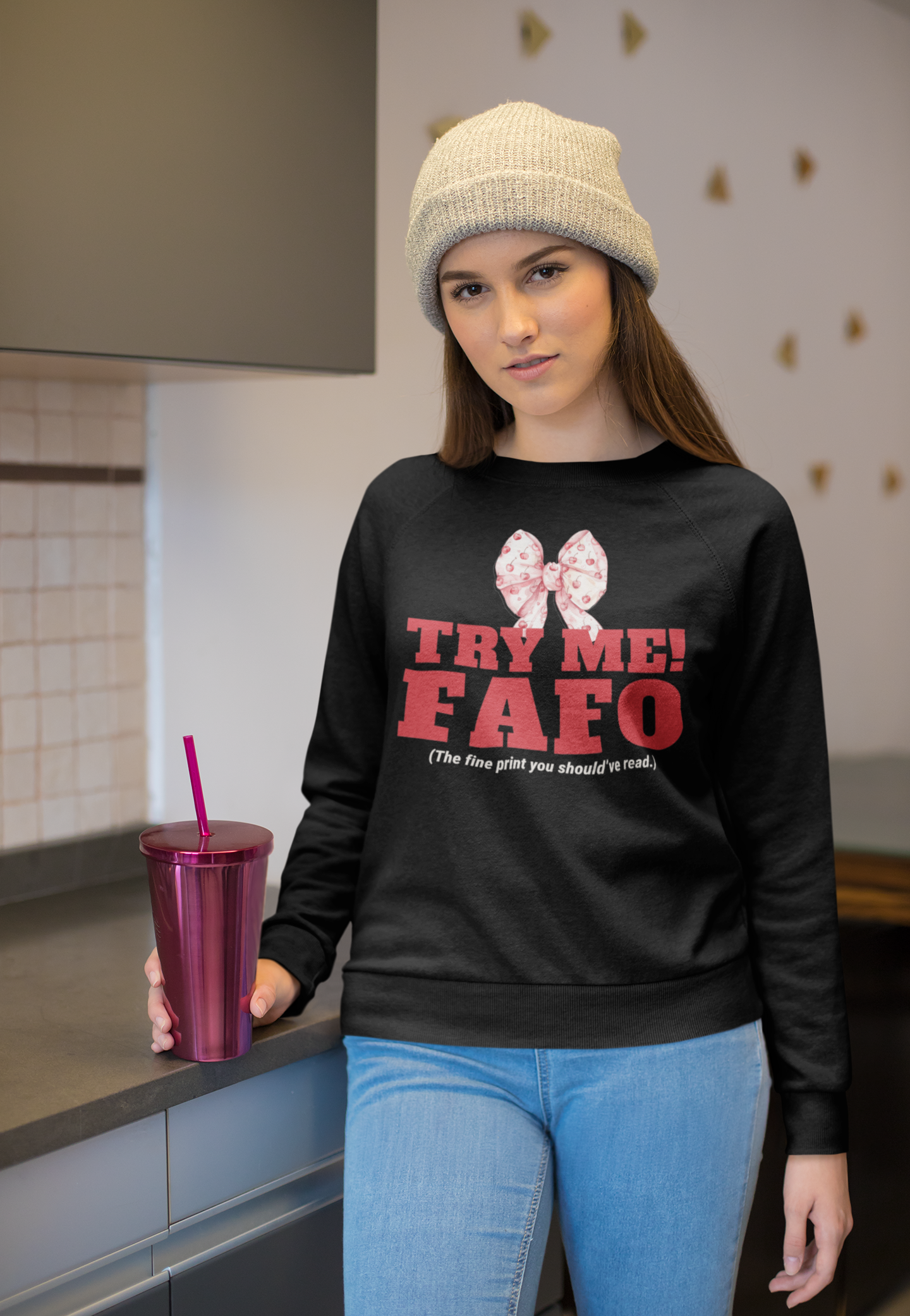 TRY ME | PREMIUM COTTON CREWNECK SWEATSHIRT FOR WOMEN
