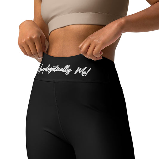 Unapologetically Me Black Yoga leggings front view. 