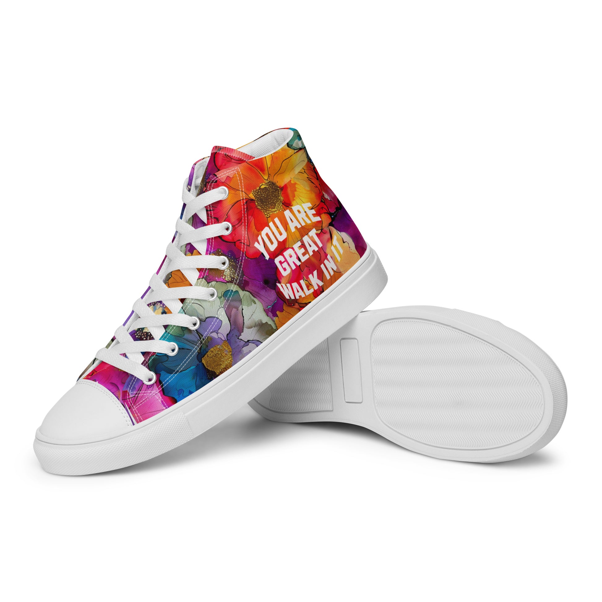 You Are Great Women's High-top fashion sneakers left front view.