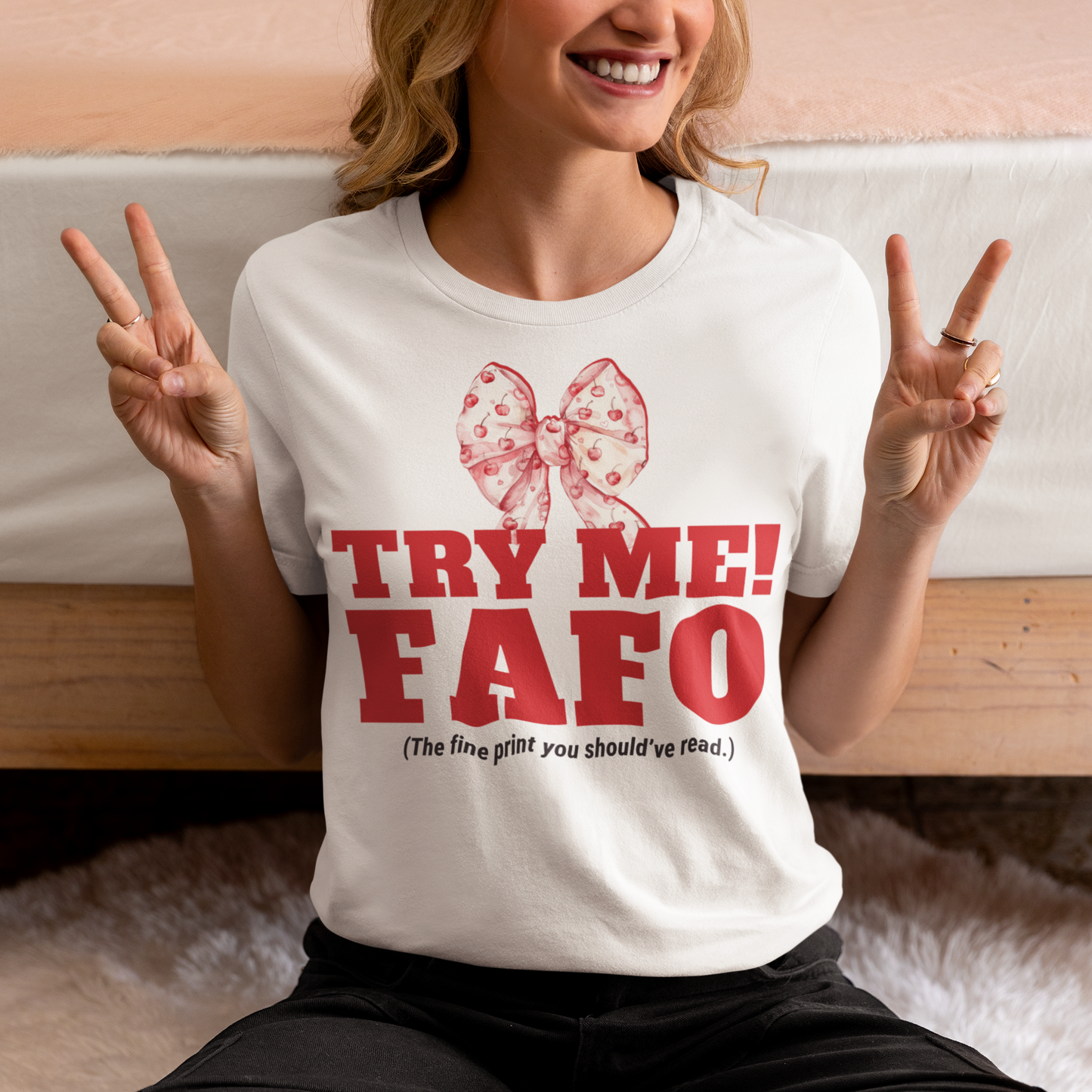 TRY ME | ORGANIC COTTON CREWNECK T-SHIRT | WHITE